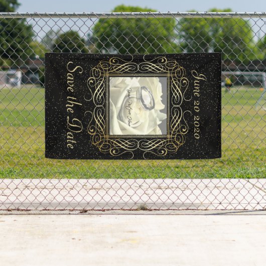 Banderoles Enregistrer la date Elegant Gold Foil Dots Look Sc (En situation)