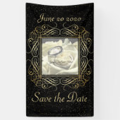 Banderoles Enregistrer la date Elegant Gold Foil Dots Look Sc (Vertical)