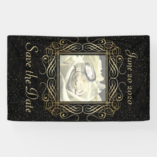 Banderoles Enregistrer la date Elegant Gold Foil Dots Look Sc (Horizontal)