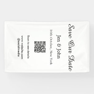 Banderoles Enregistrez notre date Scannez le QR pour les déta