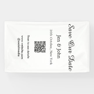 Banderoles Enregistrez notre date Scannez le QR pour les déta