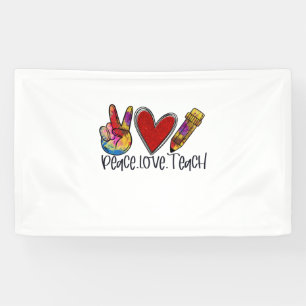 Banderoles Enseignant Art Paix Amour Enseigner