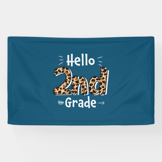 Banderoles Enseignant de 2e année Bonjour Leopard 2e année (Horizontal)
