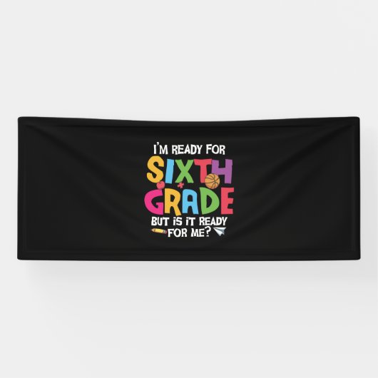 Banderoles Enseignant de 6e année prêt pour la 6e année (Horizontal)
