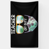 Banderoles Enseignant Hors Service Dernier Jour De L'École En (Vertical)