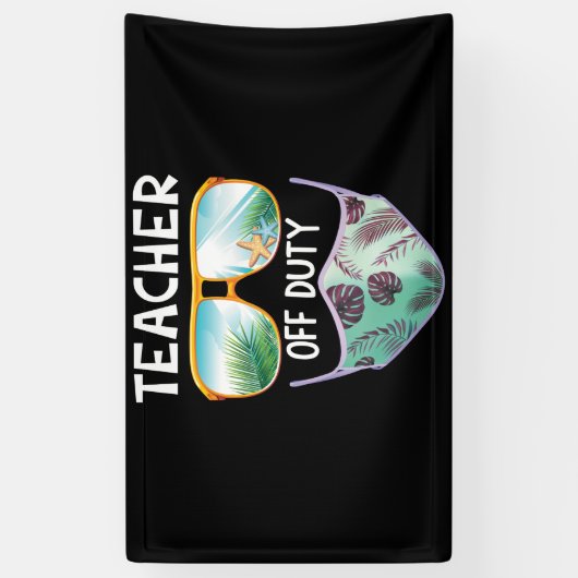 Banderoles Enseignant Hors Service Dernier Jour De L'École En (Vertical)