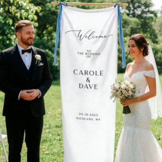 Banderoles Enseigne de bienvenue de mariage en lin personnali