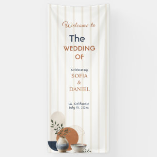 Banderoles Enseigne de bienvenue de mariage en poterie person