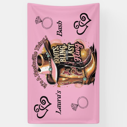 Banderoles Enterrement de vie de jeune fille à Nashville - Bo (Vertical)