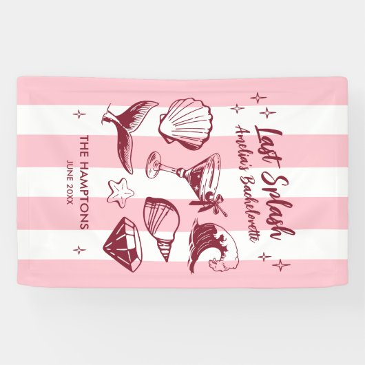 Banderoles Enterrement de vie de jeune fille plage Dernière é (Horizontal)