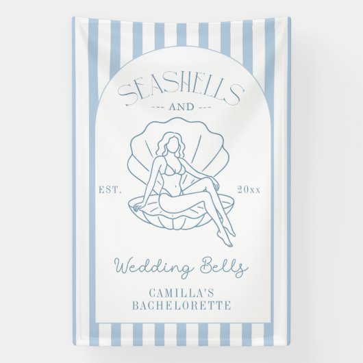 Banderoles Enterrements de vie de jeune fille Coquillages et (Verticale)