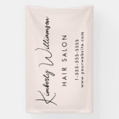 Banderoles Entreprise Chic Signature Script rose promotionnel (Verticale)