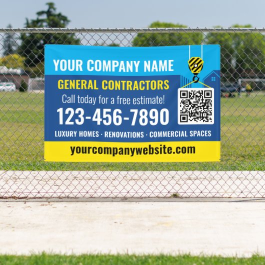Banderoles Entreprise de construction QR Code Marine Blue Pro (Insitu)