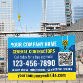 Banderoles Entreprise de construction QR Code Marine Blue Pro