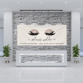 Banderoles Entreprise de salon de cils en or rose