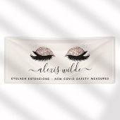 Banderoles Entreprise de salon de cils en or rose