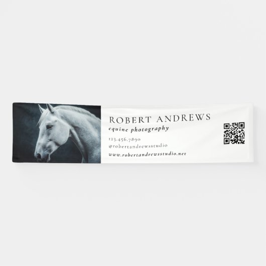 Banderoles Entreprise équestre QR Code Pet Photographie (Horizontal)