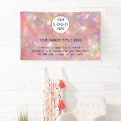 Banderoles Entreprise moderne Feminine Blush Rose Custom Logo (En situation)