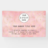Banderoles Entreprise moderne Feminine Blush Rose Custom Logo (Horizontal)