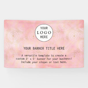 Banderoles Entreprise moderne Feminine Blush Rose Custom Logo