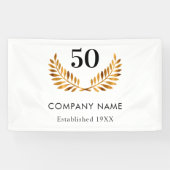 Banderoles Entreprise nom établi or blanc (Horizontal)