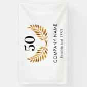 Banderoles Entreprise nom établi or blanc (Vertical)