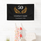 Banderoles Entreprise nom établi or noir (En situation)