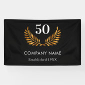 Banderoles Entreprise nom établi or noir (Horizontal)