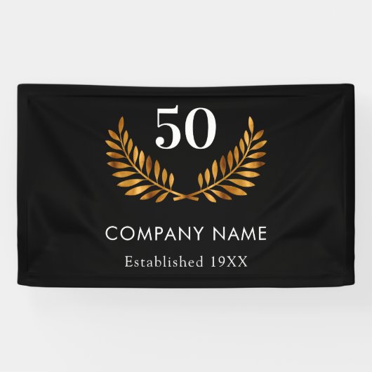 Banderoles Entreprise nom établi or noir (Horizontal)