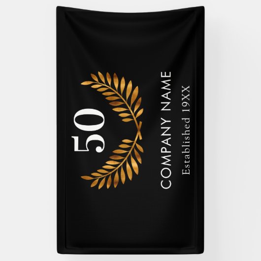 Banderoles Entreprise nom établi or noir (Vertical)