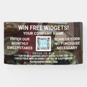 Banderoles Entreprise QR Code foncé photo personnalisée (Horizontal)