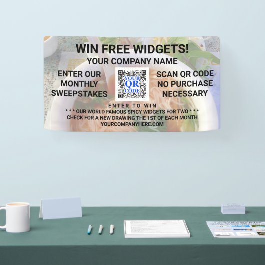 Banderoles Entreprise QR Code lumière photo personnalisée Pro (Salon professionnel)