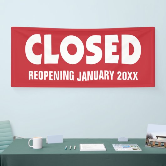 Banderoles Entreprise Signal fermé avec réouverture ou autres (Salon professionnel)