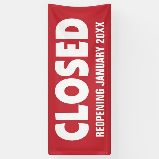 Banderoles Entreprise Signal fermé avec réouverture ou autres (Vertical)