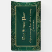 Banderoles Ephémère vintage verte et or (Vertical)