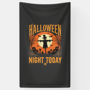 Banderoles Épouvantail de cimetière de nuit d'Halloween Vecte
