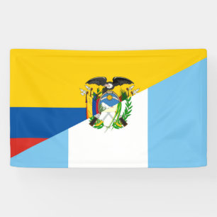 Banderoles Equateur Guatemala - symbole du pays à demi drapea