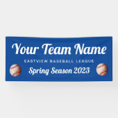 Banderoles Équipe de baseball couleur personnalisée (Horizontal)