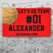 Banderoles Équipe de basket-ball noir rouge