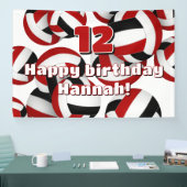 Banderoles équipe rouge noir couleurs volleyballs anniversair (Salon professionnel)