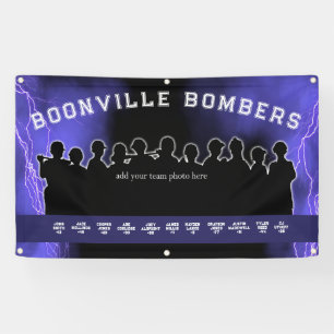 Banderoles Équipe sportive de baseball violet Dugout Banner