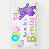 Banderoles ęr Princesse heureuse Bear de fête d'anniversaire (Vertical)