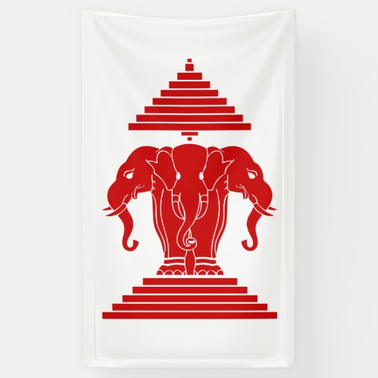 Banderoles Erawan: Trois éléphants en tête Lao / Drapeau Laos (Vertical)
