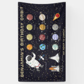 Banderoles Espace Astronaut Nom personnalisé Typographie Cool (Vertical)