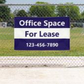 Banderoles Espace bureau pour location Bleu foncé et blanc (En situation)