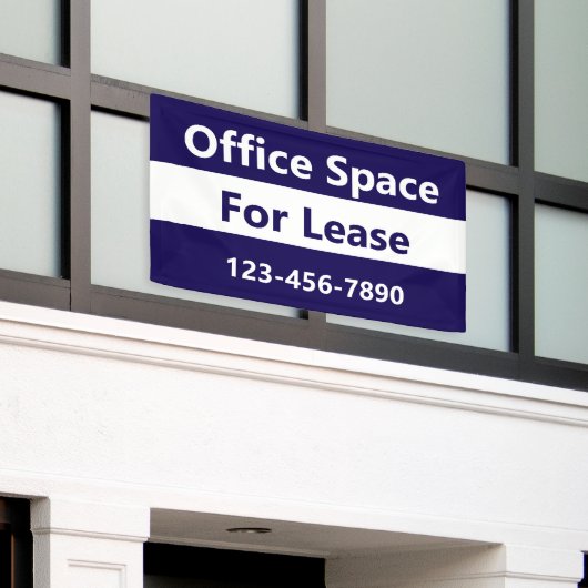 Banderoles Espace bureau pour location Bleu foncé et blanc (Bâtiment extérieur)