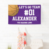 Banderoles Esprit de l'équipe de basket-ball blanc violet (En situation)