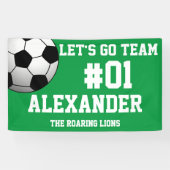 Banderoles Esprit de l'équipe de football blanc vert (Horizontal)