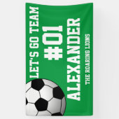 Banderoles Esprit de l'équipe de football blanc vert (Vertical)