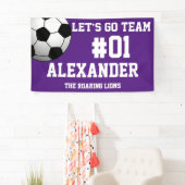 Banderoles Esprit de l'équipe de football blanc violet (En situation)